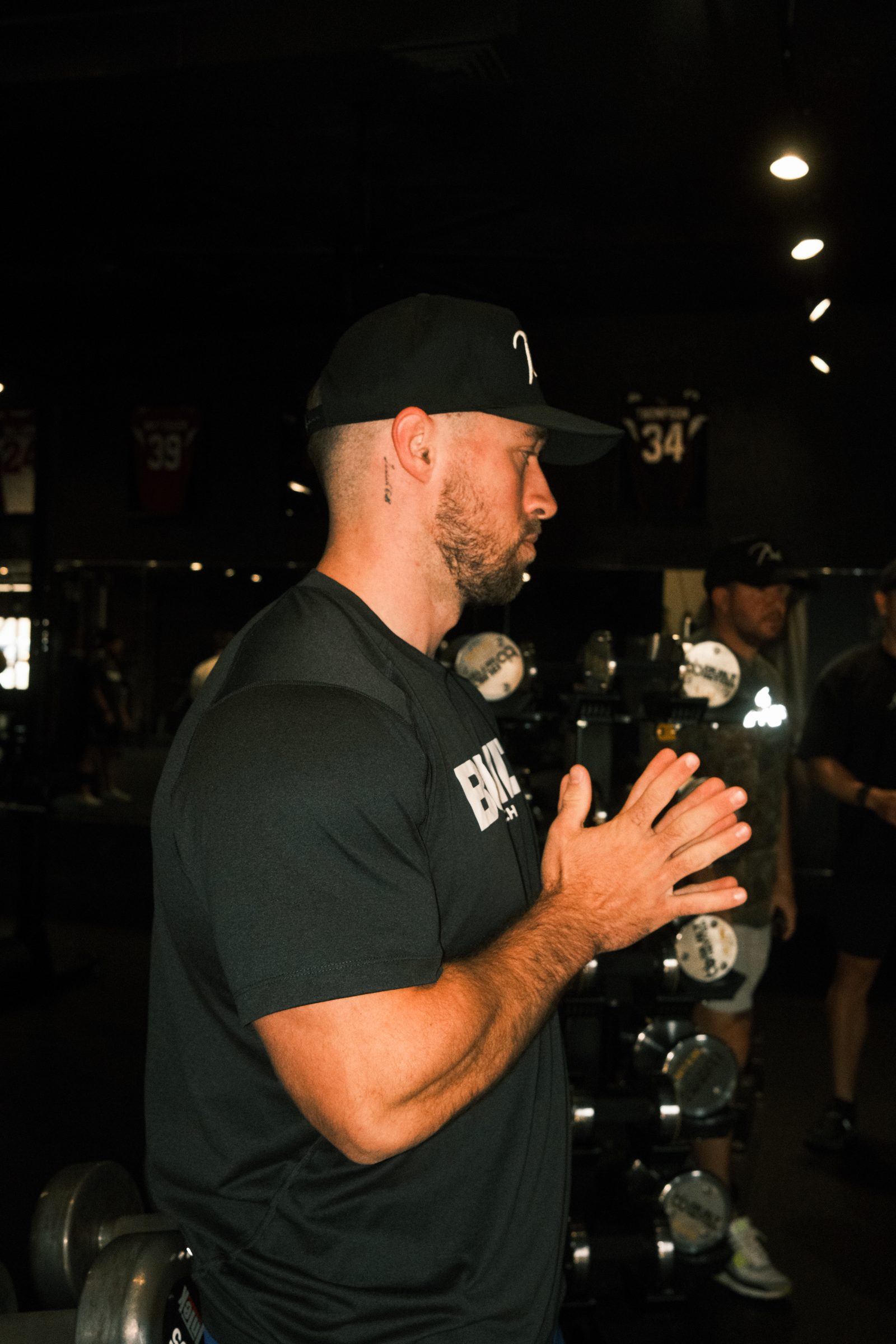 Justin King coaching in the gym